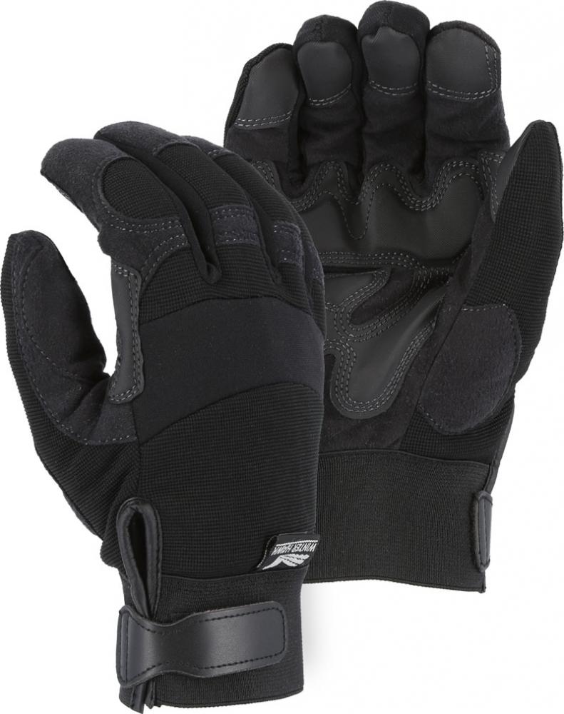 Winter Lined Mechanics Glove with PVC Double Palm