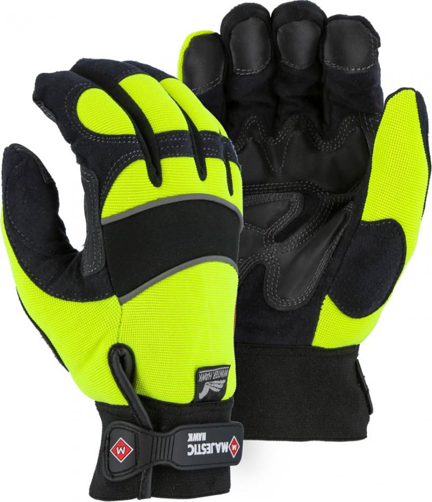 Winter Lined Mechanics Glove with Hi-Viz Knit Back