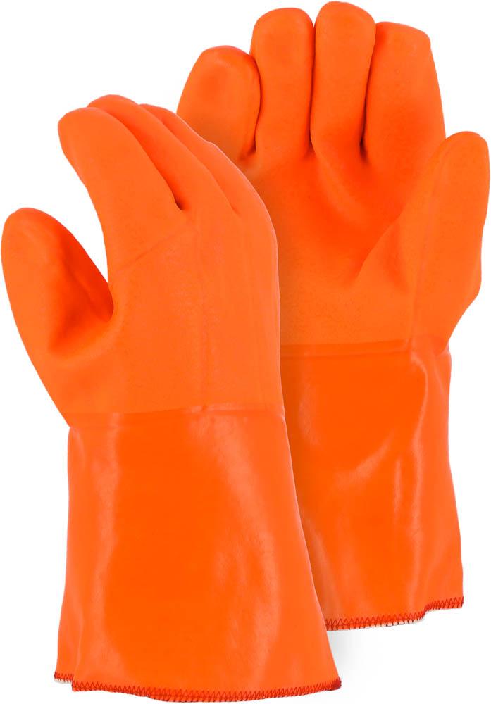 Winter Lined PVC Glove with Sand Finish for Wet Grip