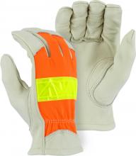 Majestic Glove 1950/ 8 - Cowhide Drivers Glove with Hi-Viz Back