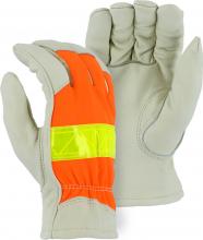 Majestic Glove 1951/ 7 - Winter Lined Cowhide Drivers Glove with Hi-Viz Back