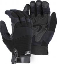 Majestic Glove 2139BK/ 7 - Mechanics Glove with PVC Double Palm and Knit Back