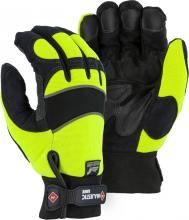 Majestic Glove 2145HYH/ 7 - Winter Lined Mechanics Glove with Hi-Viz Knit Back