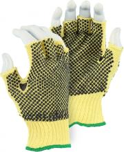 Majestic Glove 3110F/ 8 - Fingerless Cut Resistant KevlarÂ® Glove with PVC Dots