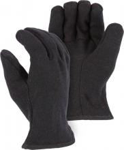 Majestic Glove 3421 - Brown Jersey Glove in Red Fleece Lined Jersey